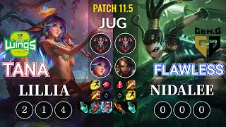 JAG TaNa Lillia vs GEN Flawless Nidalee Jungle - KR Patch 11.5