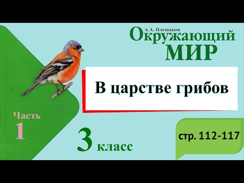 В царстве грибов. Окружающий мир. 3 класс, 1 часть. Учебник А. Плешаков стр. 112-117