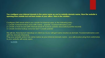 You configure your internal domain in the same name as your website