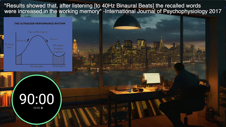 90 Minute Ultradian Rhythm/Study Timer with 40Hz Binaural Beats (The Sound of Focus and Memory)