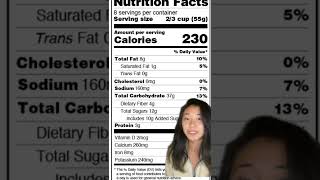 HOW TO READ A NUTRITION LABEL #shorts