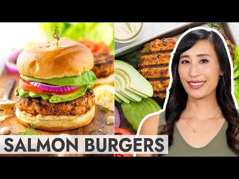 Salmon Burgers with Lemon Dill Sauce