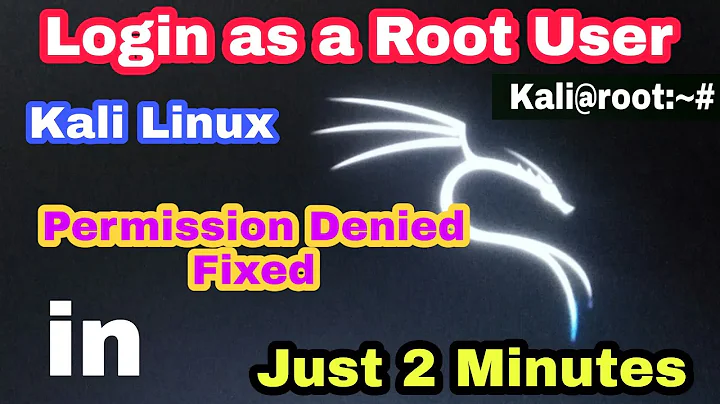 How to fix permissions denied in Kali Linux | Login as a Root User