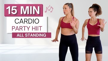 15 min CARDIO PARTY HIIT WORKOUT | No Squats | High Impact + Low Impact Options (Pregnancy Friendly)