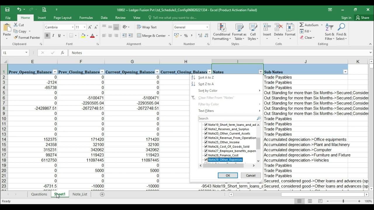 How to Configure for Schedule3 Balance Sheet YouTube
