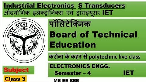 Polytechnic (IET) 4th semester  Electronic and mechanical SCR, series inverter