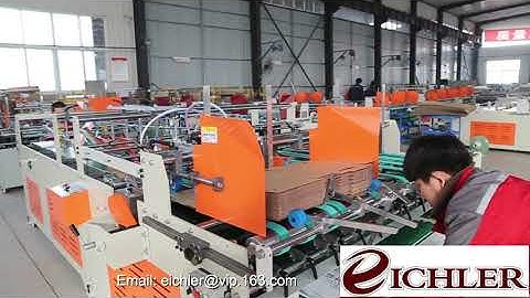 semi automatic lock bottom folder gluer three points folding gluing machine