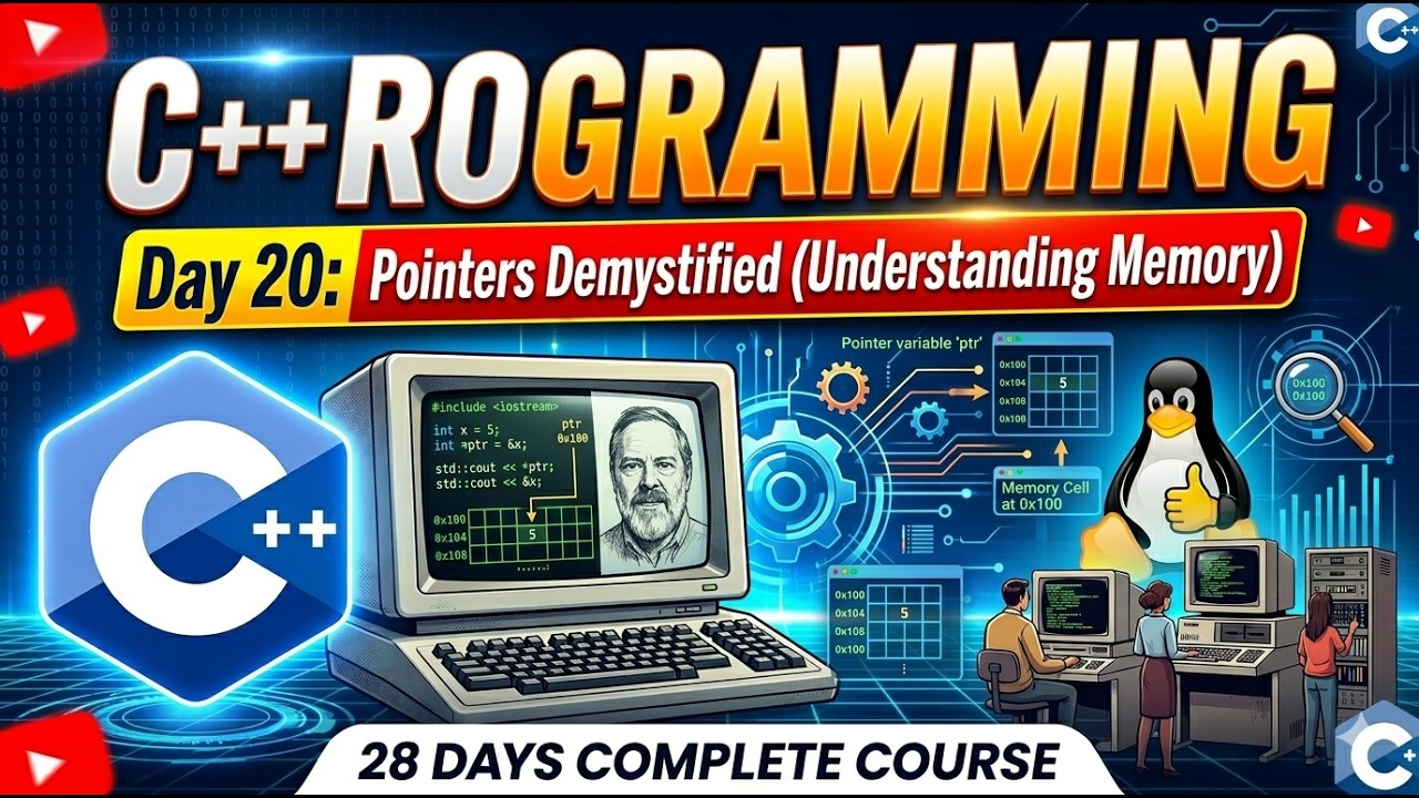 C++ Pointers Demystified: Understanding Memory | Day 20 - YouTube
