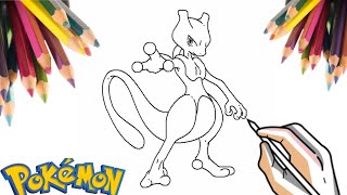 COMO DESENHAR O POKÉMON MEWTWO 