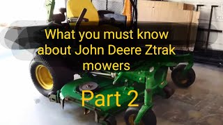 John Deere Z track info part 2. Carb issues, Hydro oil change, drive belt pulley, Height adjuster