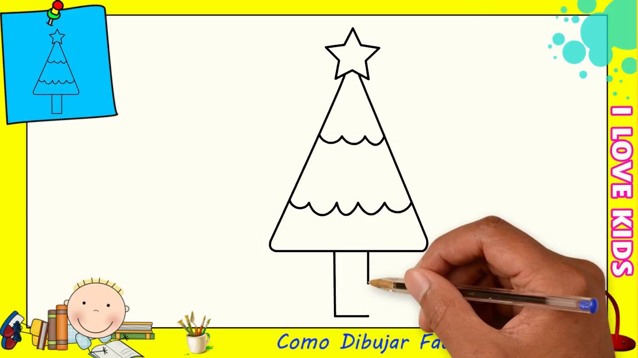 Como dibujar un arbol de navidad FACIL paso a paso para niños y  principiantes 1 - thptnganamst.edu.vn