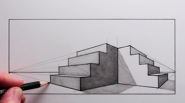 How to Draw Steps using Two-Point Perspective: Narrated