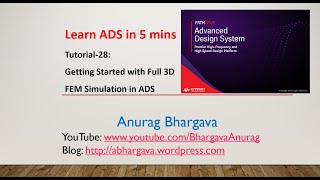 Tutorial-28: Getting Started with FEM Simulation in ADS