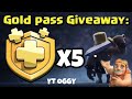 Coc Gold Pass Giveaway 100% free x5  join asap 25 sep #coclive