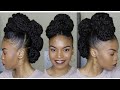 NATURAL HAIR FAUX MOHAWK UPDO USING MARLEY BRAIDING HAIR | HOW TO