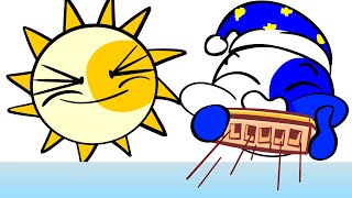SUN VS MOON - Sundrop is hungry but Moondrop | Roblox Face - FNAF Mukbang Animation