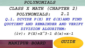 POLYNOMIALS || CLASS X MATH EX. 2.1 Q.NO. 1 (iv) || MANIPUR BOARD || GPS MANIPUR