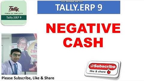 Tally ERP 9 me negative cash kaise dekhe| how to see negative cash in tally ERP 9