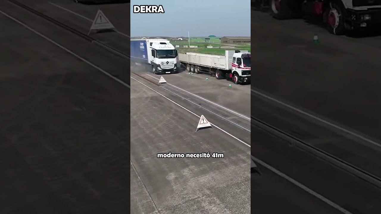 Prueba de frenado camión modernos vs camión antiguo 