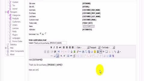How to set up an email for a product on iJoomla DigiStore