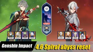 Spiral Abyss 4.6 Reset C0 Alhaitham e C2 Arlecchino Floor 12 Genshin Impact