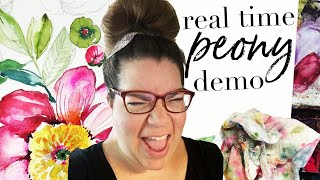 watercolor peony paint