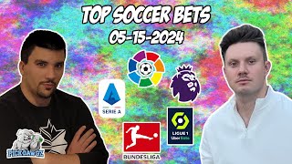 Free Soccer Bets 5/15/24: PickDawgz Corner Kick EPL, LaLiga, Bundesliga, Serie A, Ligue 1 Free Bets