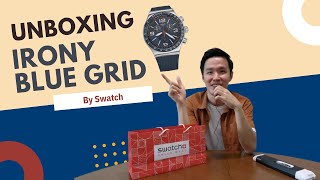 Swatch Irony Blue Grid Watch YVS454 Unboxing