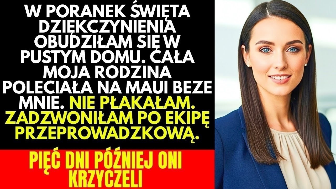 Obudziłam się w dzień Wszystkich Świętych w pustym domu. Łóżka dzieci były idealnie zasłane, a na kuchennym blacie leżała kartka od męża: „Wyjechaliśmy do Zakopanego. Potrzebowaliśmy czasu dla...