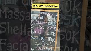 Massage Rate In Bali #ytshorts #bali #massage #shorts #travelvlogger