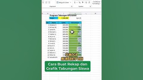 Cara Membuat Rekapan Tabungan Siswa dan Grafiknya #excel #exceltips #belajarexcel
