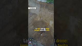 La frana in movimento di Niscemi nell'ultimo video dal drone: