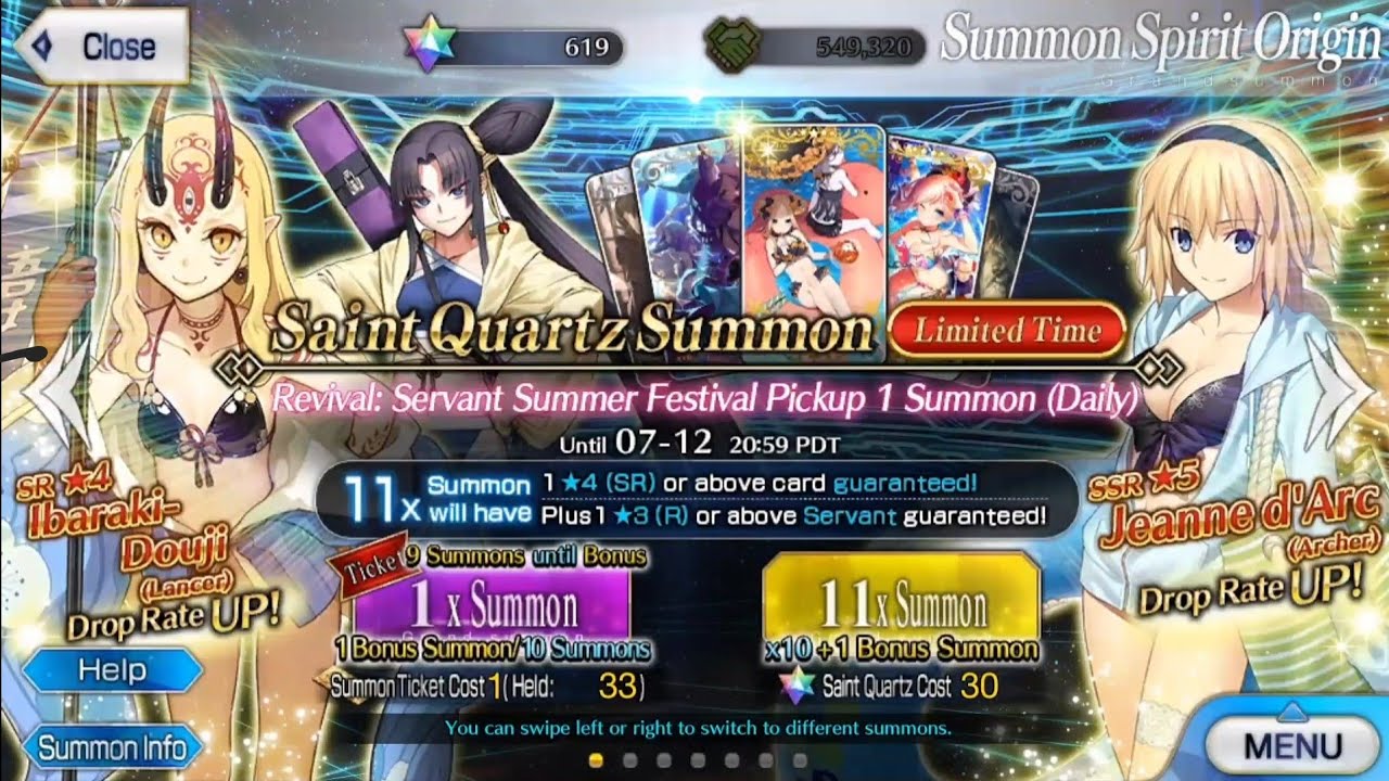 FGO NA Summer 3 Rerun Jeanne Rolls: Summer Jeanne still 😳