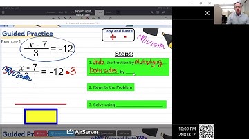 Solving Two Step Equations with Two Terms in the Numerator