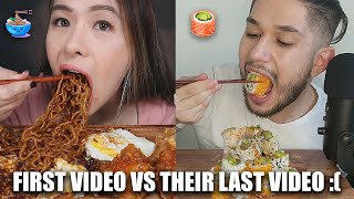 mukbangers FIRST VIDEO vs their LAST VIDEO :(