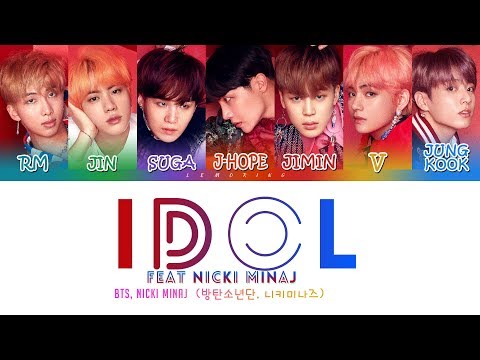 BTS (방탄소년단) - IDOL (Feat. Nicki Minaj) [Color Coded Lyrics/Han/Rom/Eng]