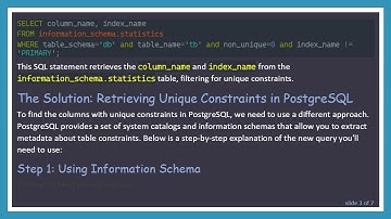 Discovering Unique Constraints in PostgreSQL