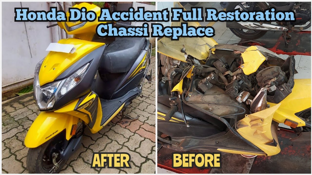Honda Dio Accident Repair And Chassi Replace Full Restoration Video Diy Youtube