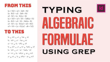 How to type Algebraic Formulae in InDesign