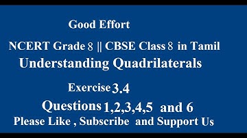 NCERT Grade 8 || CBSE Class 8 - understanding quadrilaterals- Exercise 3.4 Question 1,2,3,4,5 and 6