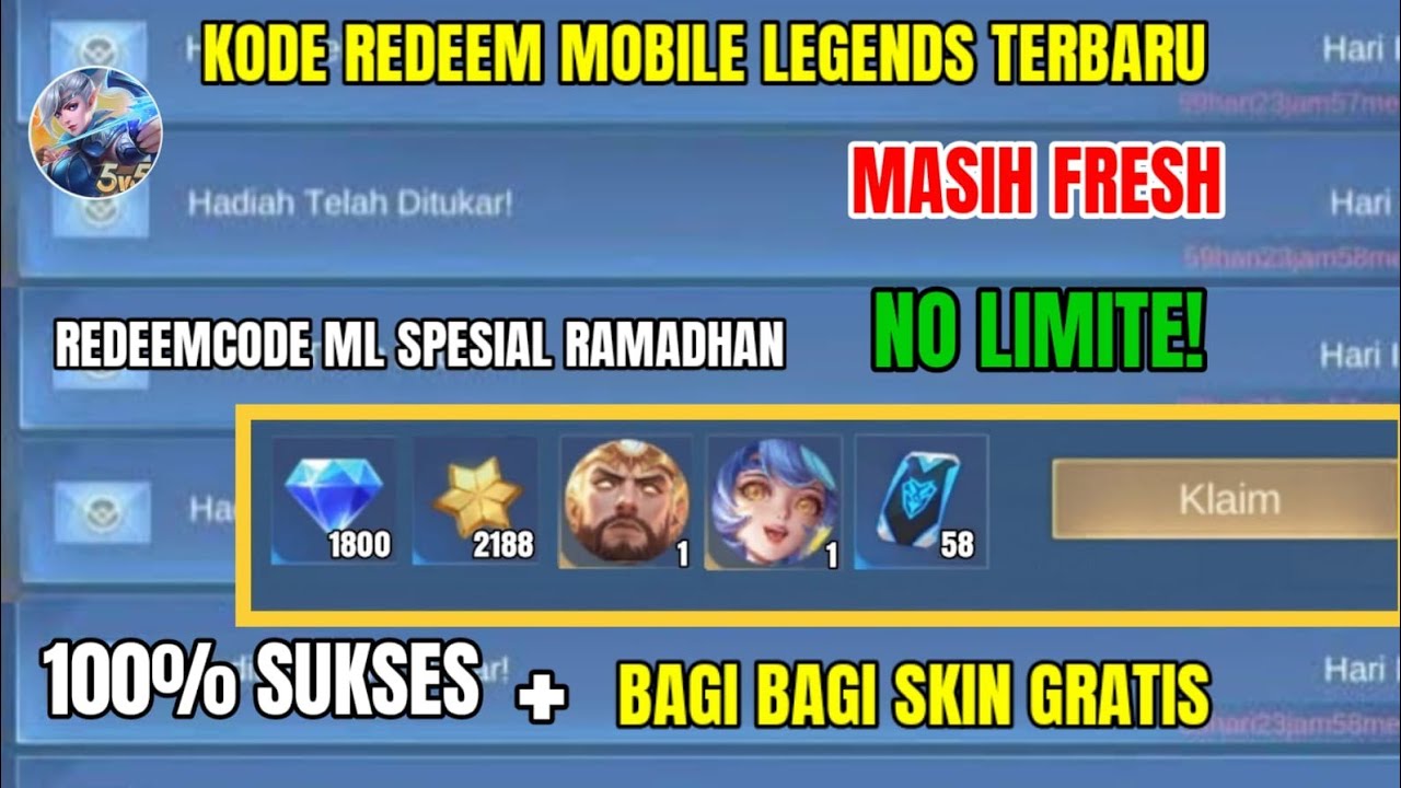 BARU UPDATE! KODE REDEEM ML TERBARU KODE REDEEM MOBILE LEGENDS HARI INI ...