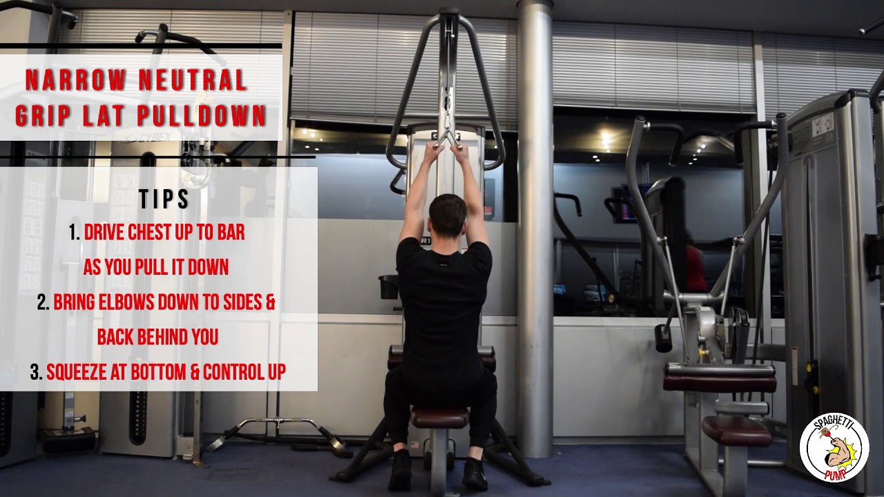 Narrow Neutral Grip Lat Pulldown - YouTube