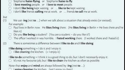 Unit 58  Verb +  ing or to … 3 like  would like etc