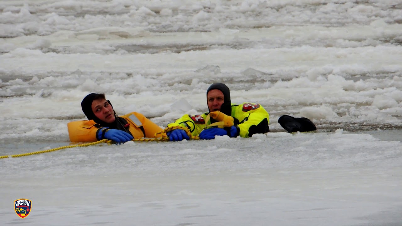 Ice water rescue training in Sheboygan on February 7, 2019 - YouTube