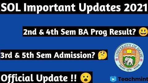 SOL 2nd & 4th Sem BA Prog Result 2021 | 3rd & 5th Sem Admission ? | Official Update 😮 | Teachmint