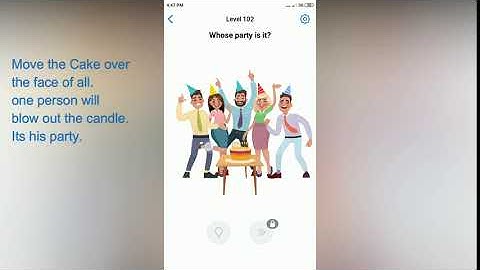 Easy Game - Whose party is it? - Level 102 solution