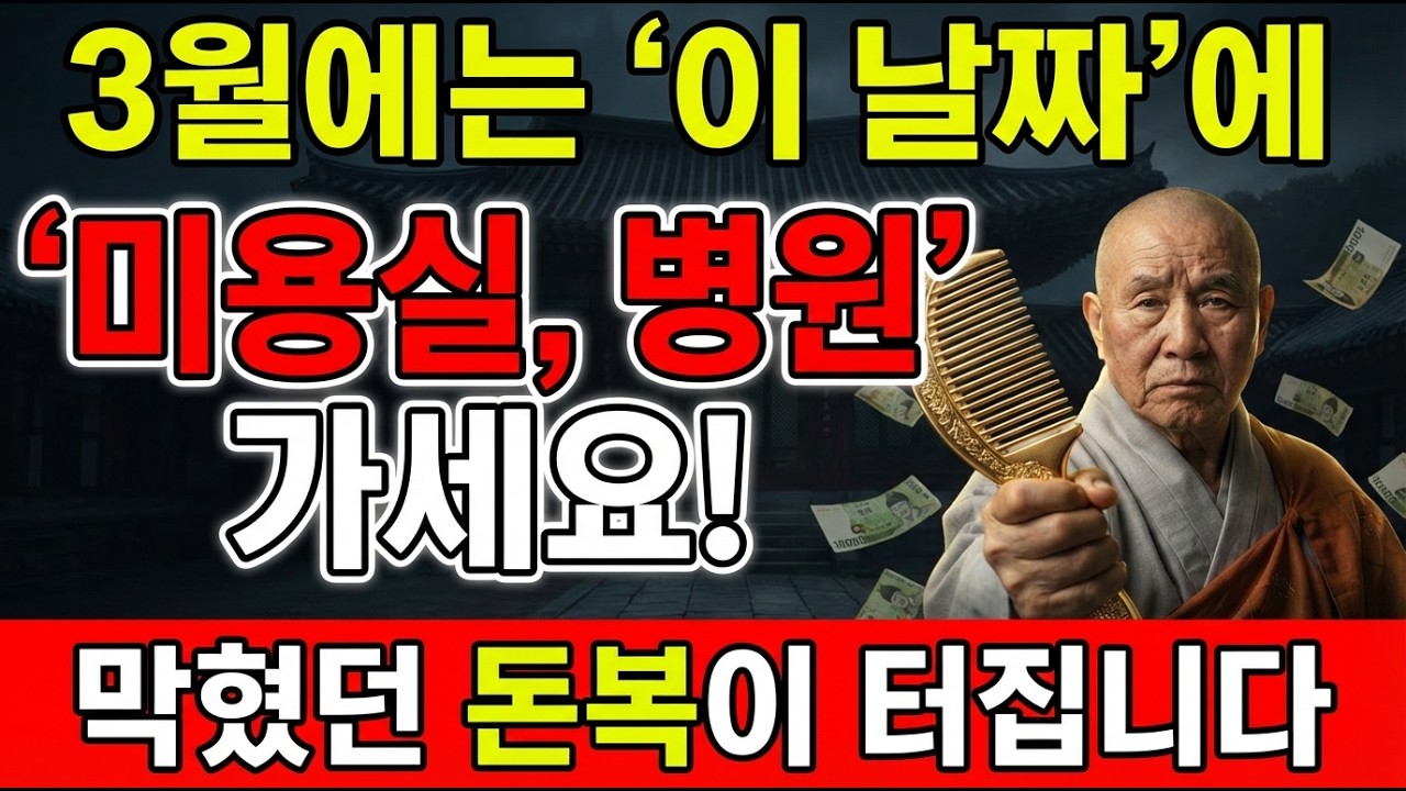 3월 '이 날'에 머리 커트하면 돈복 쏟아집니다! | 경칩 풍수 | 미용실, 병원 가면 좋은 날짜 | 액막이 | 부자 대운 불교 부처님 가피