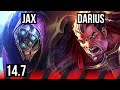 Jax vs darius top  6 solo kills 500 games  kr master  147