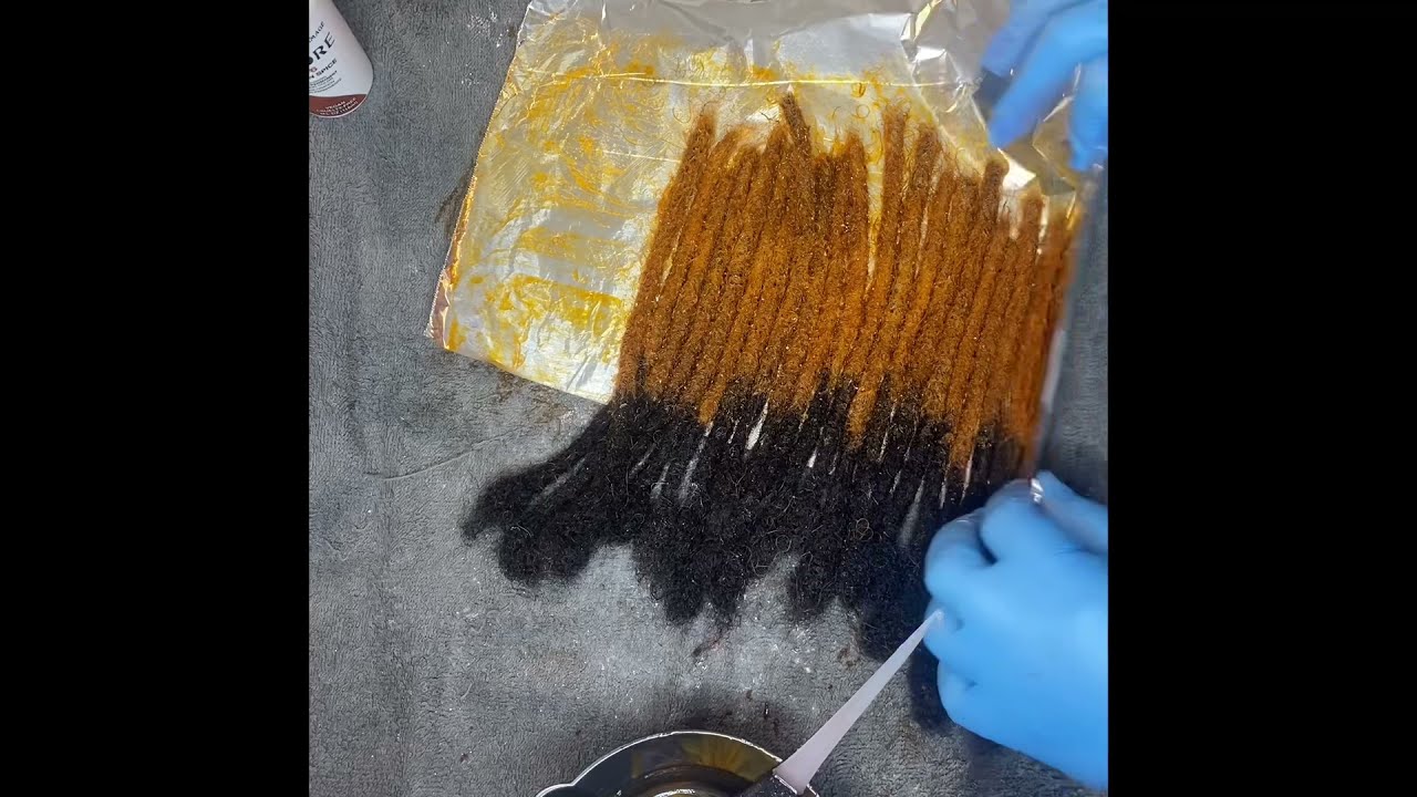 HOW TO DYE LOC EXTENSIONS BLACK TO GINGER l KingLocgician