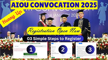 aiou convocation how to register complete process || Hurry Up Limited Seats || @aiouconvocation